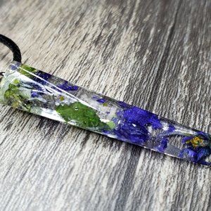 Dried Wildflower Necklace, Botanical Witch Jewelry